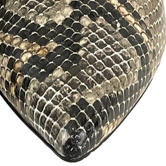 Linea Paolo Shoes Ankle Booties 7M Heels Side Zip Faux Snakeskin Stilleto - Picture 6 of 15